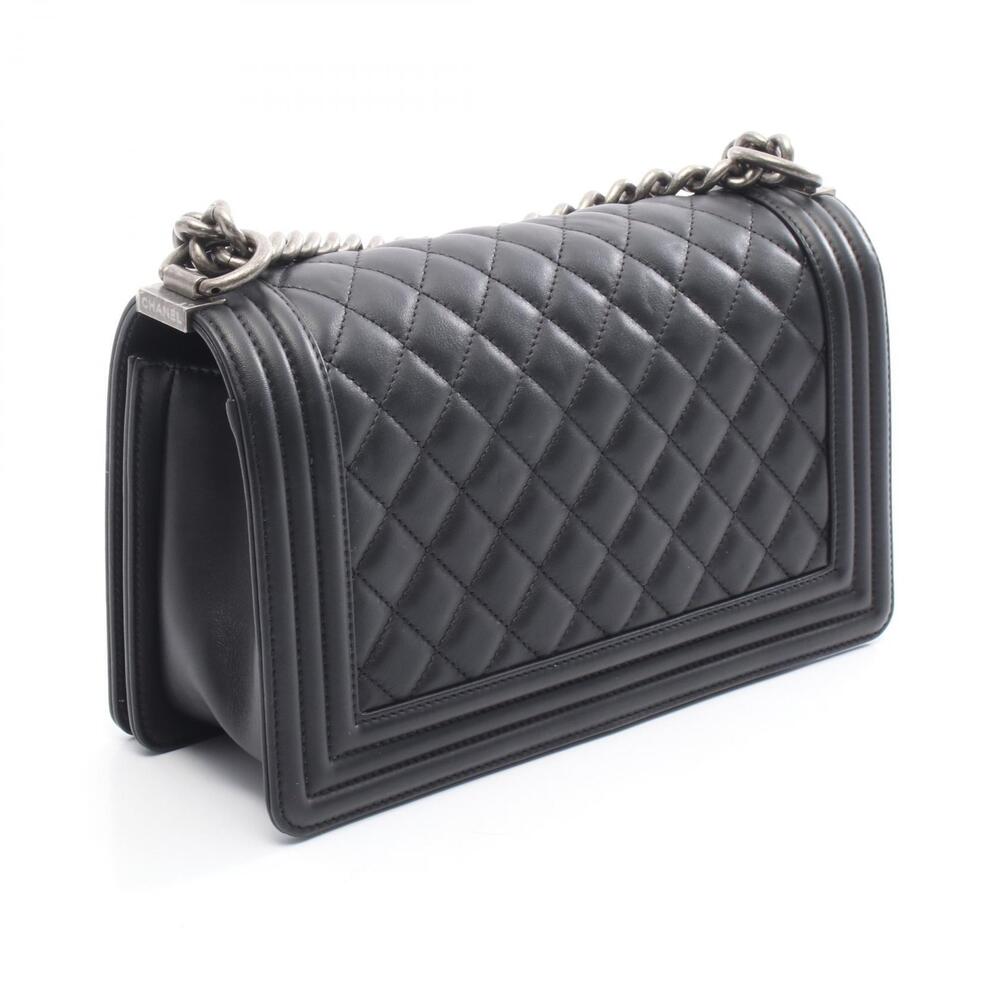 Chanel Black Bag Boy Leather Shoulder Black